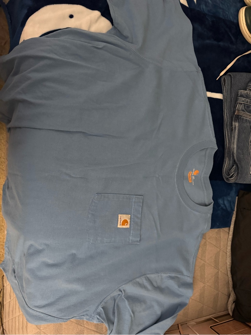 Carhartt Long Sleeve Pocket Tee in Dusty Blue